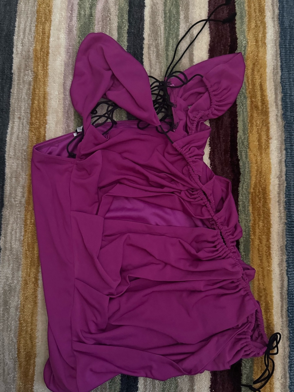 Fashion Nova Fuchsia Ruched Mini Dress